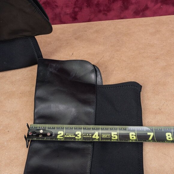 Stuart Weitzman Women 5050 Bold Black Leather Stretch 40mm OTK Boots sz 9 - Picture 7 of 10